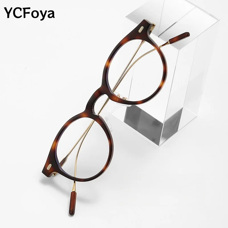 

High-Quality Fashionable Acetate Glasses Vintage round Prescription Optical Lenses for Men And Women Stylish Eye Wear BC8014
