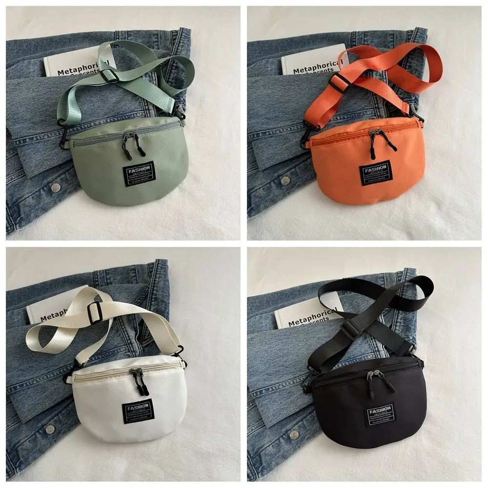 Draagbare Koreaanse stijl canvas heuptas Letter Streetwear Casual borsttas Lichtgewicht effen kleur Oxford Crossbody tas Reizen