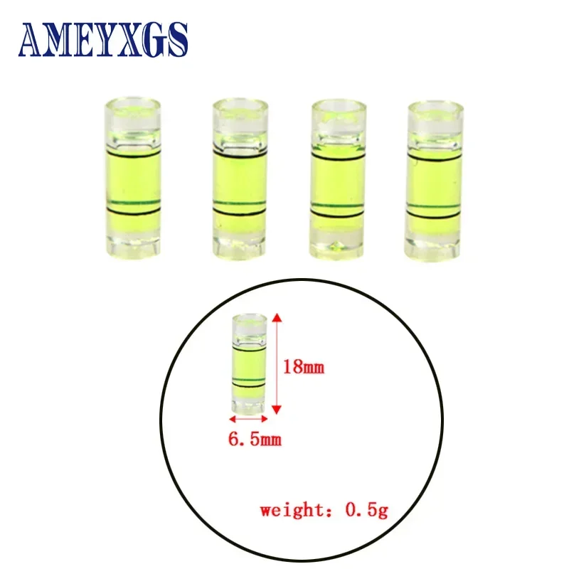 10pcs Archery Hunting Accessories Water Level Bubble Diameter 6.5mm*Height 18mm Green For Bow and Arrow Sight Shooting Fishing