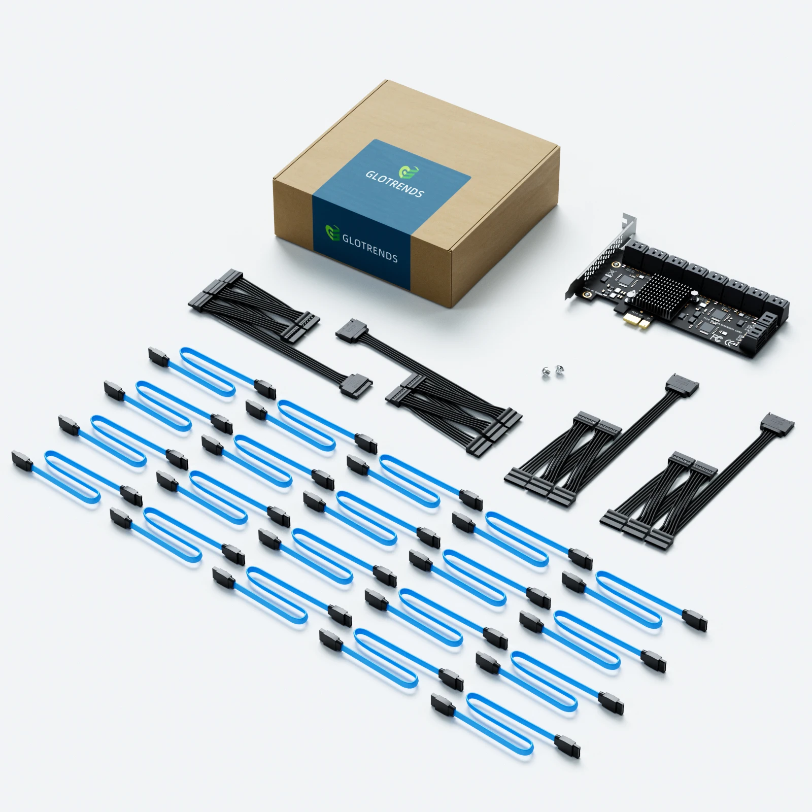 20-Port SATA 3.0 PCIe Expansion Card, 6Gbps PCIE X1 Interface Storage Controller Card for Desktop PC Server NAS