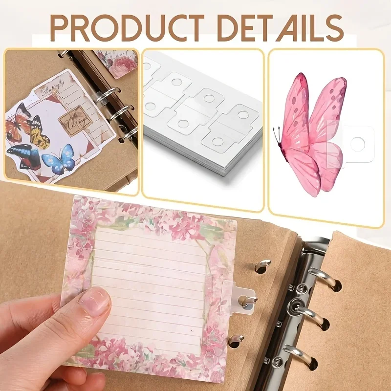 100pcs Self-Adhesive Perforated Reinforcement Stickers,Suitable for Notebooks,Loose-Leaf Binder Supplementary Inner Pages