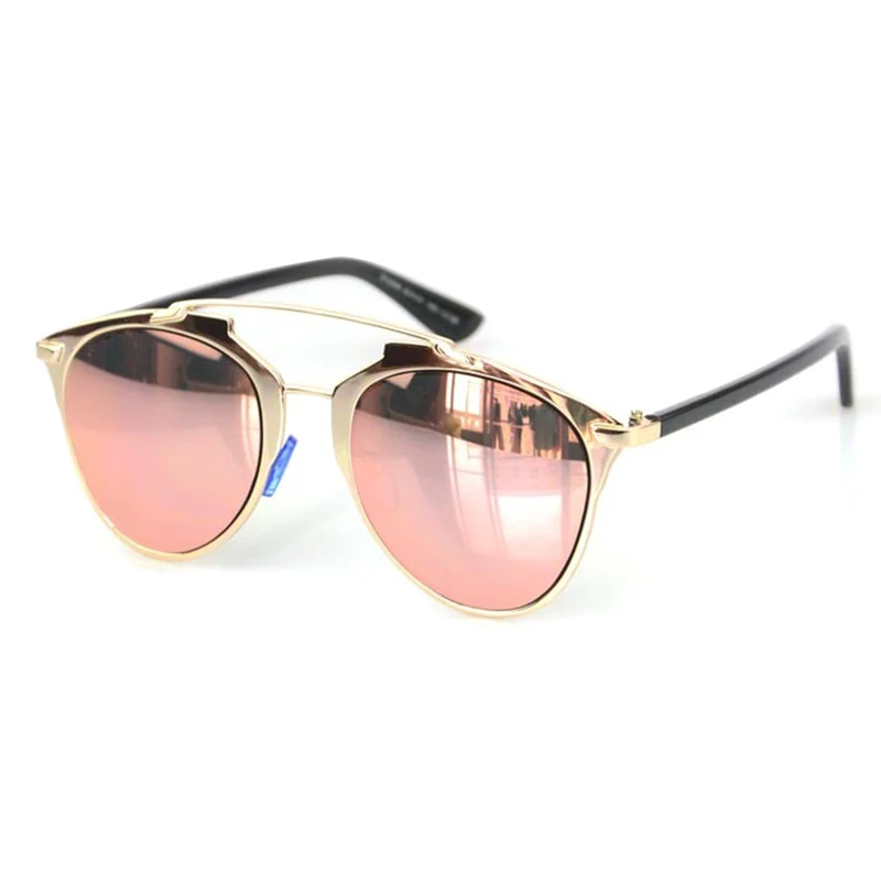 

YD53 Cat Eye Mirror New Arrival Sunglasses Hot Sale Women Men UV400 aviation Mirror Sun Glasses Brand Design Rose Gold Cool