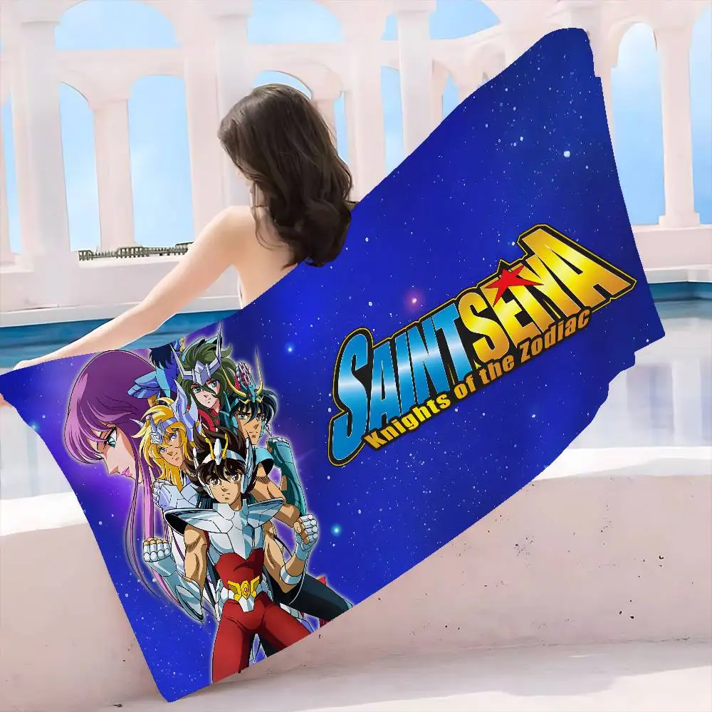 Retro S-Saint S-Seiya Anime Beach Swimming Towel Soft Absorbent Washcloth Children's Gifts for Kids Travel Camping Gym