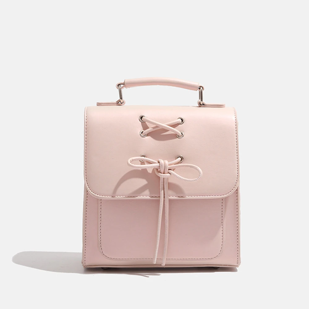 

Рюкзак из искусственной кожи с бантом, однотонная сумка, классический дизайн, сумки, корейский милый стильный рюкзак для женщин, повседневная мода