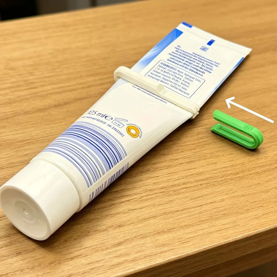 3d Printed Mini Toothpaste Squeezer Detachable Cover Convenient Use Simple Easy Design Green White Household Daily Use 1pc