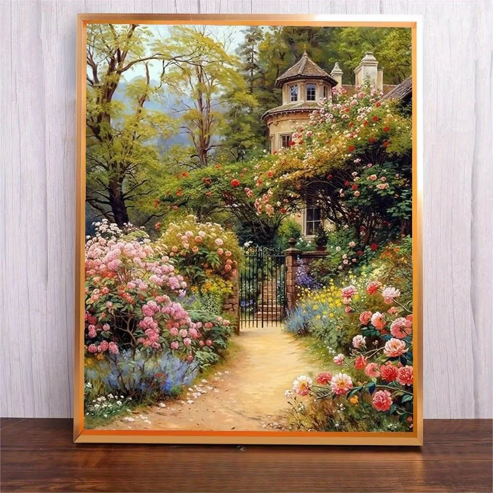 

500/1000/1200/2000PCS Puzzles Flower Road Forest Cottage Jigsaw Bedroom Living Room Modern Home Decoration Gift To Friends