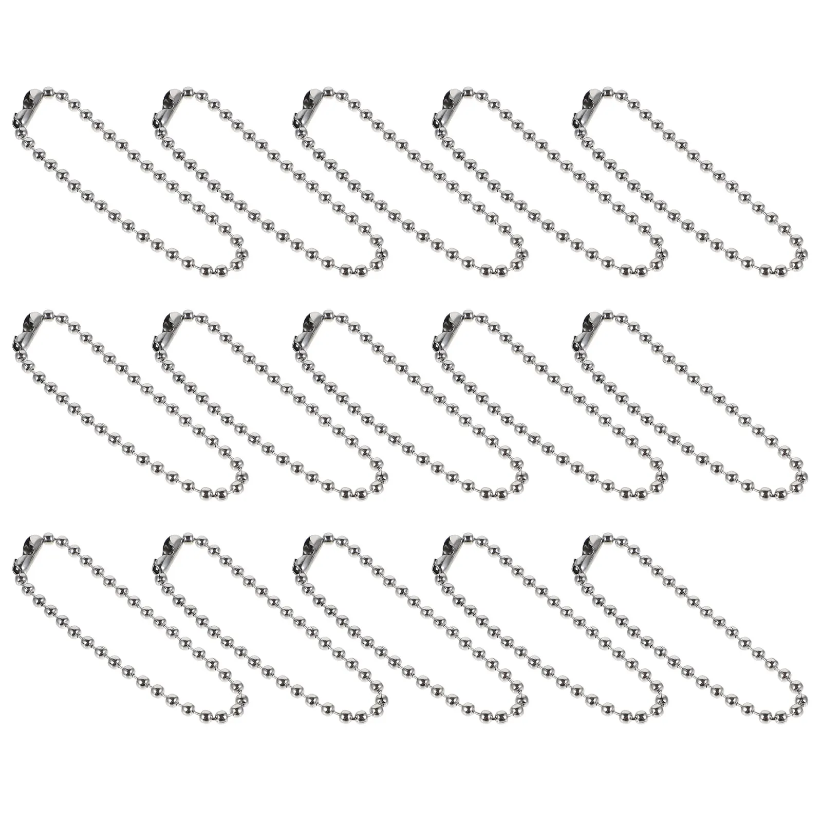 

100 Pcs Durable Iron Chains Ball Beaded Keychains Bag Tag Hanging Premium DIY Jewelry Decor Round Chain Charms Accessories