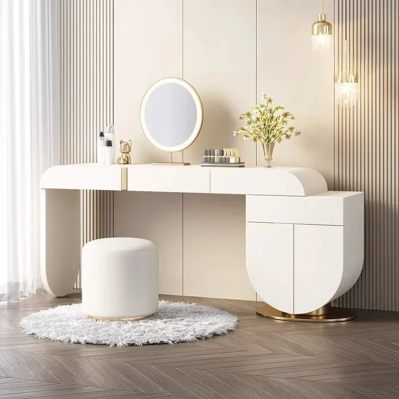 Light luxury rock slab dresser simple small apartment desk chest dresser integrated makeup table