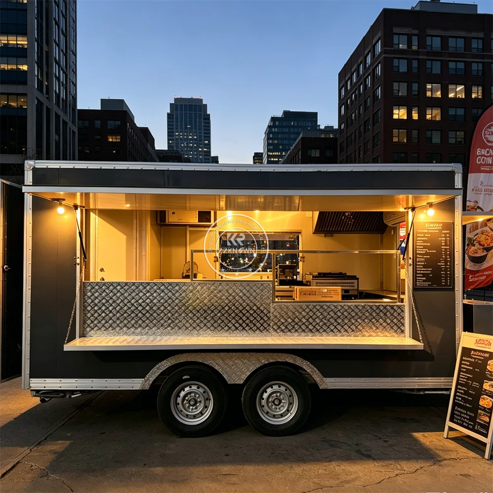 

Multifunctional Mobile Fast Food Truck Catering Trailer Pizza Cart Mobile Food Trailer Fully Equipped Kitchen