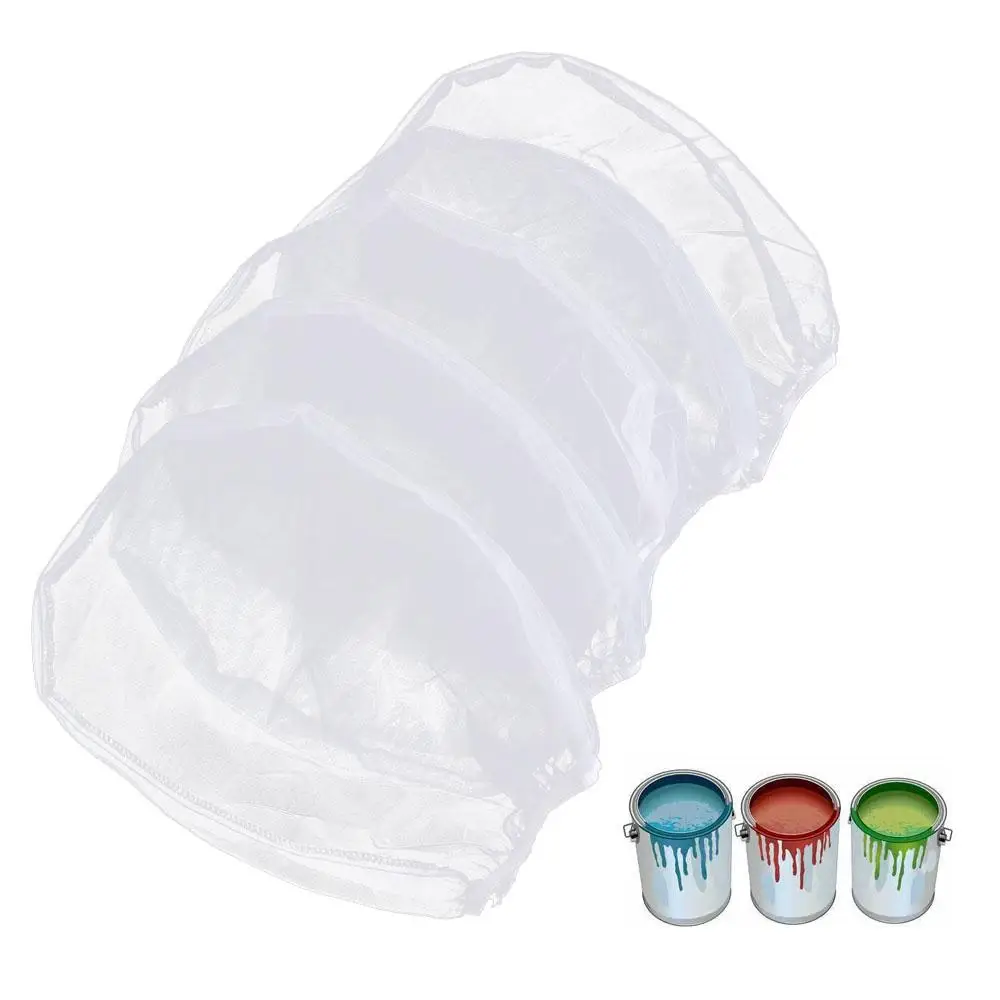 5Pcs 1/2/5 Gallon Paint Strainer Bags Top Opening Elastic Liquid Filter Bags White Fine Mesh Paint Screen Net Painting