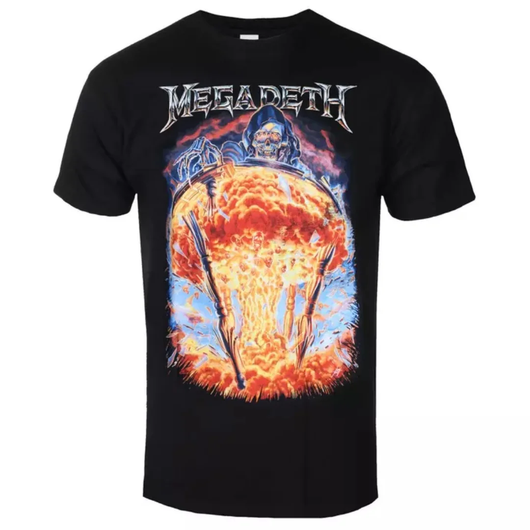 Camiseta de verano con patrones artísticos de Megadeth-Countdown To Extinction, camiseta de algodón para hombres y mujeres, camiseta informal de banda clásica de calle