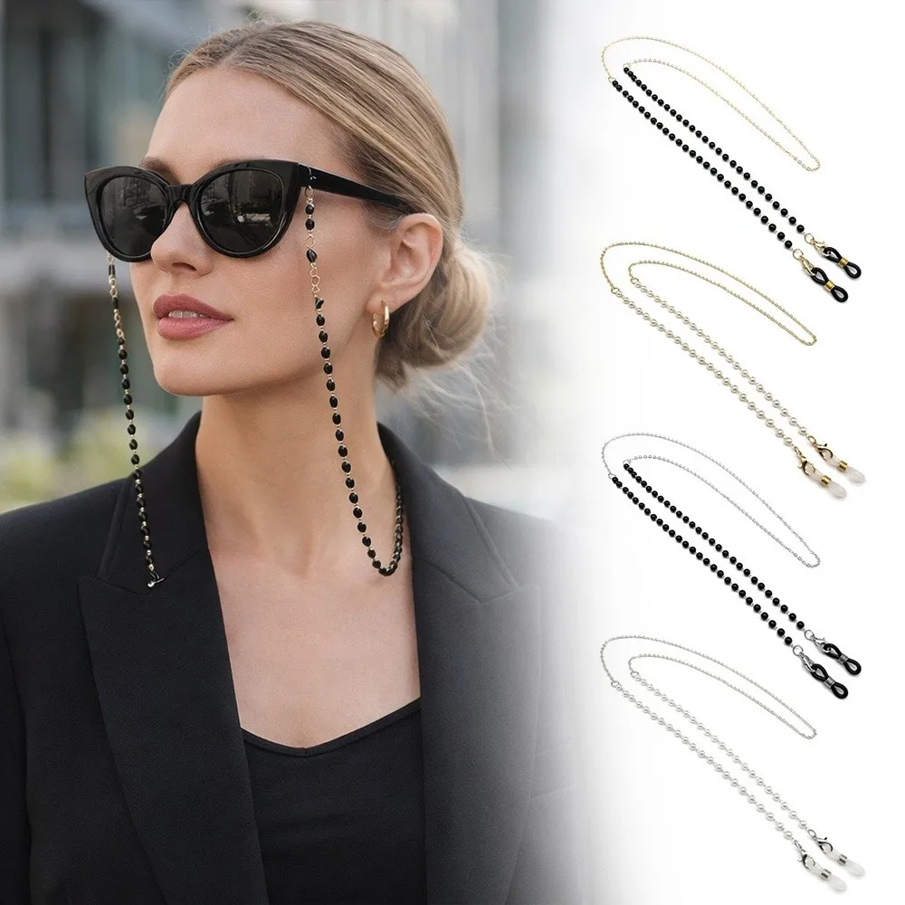 Fashion Flower Beads Eyeglass Holder Handmade Necklace Anti Drop Mask Lanyard Nonslip Glasses Straps Eye Accessories