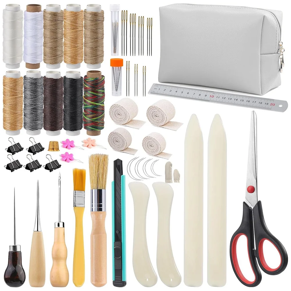 65 Pcs Bookbinding Kit BookBinding Materials Bone Folder Tool Book Binding Kit for Beginners Bookbinding Supplies