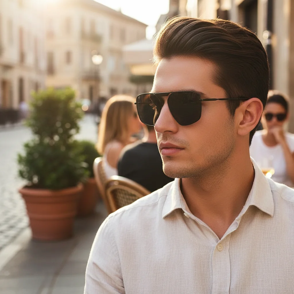 

Irregular Polygonal Metal Sunglasses Large Frame Single-Beam Women's Sun Glasses Street Shooting UV Protection