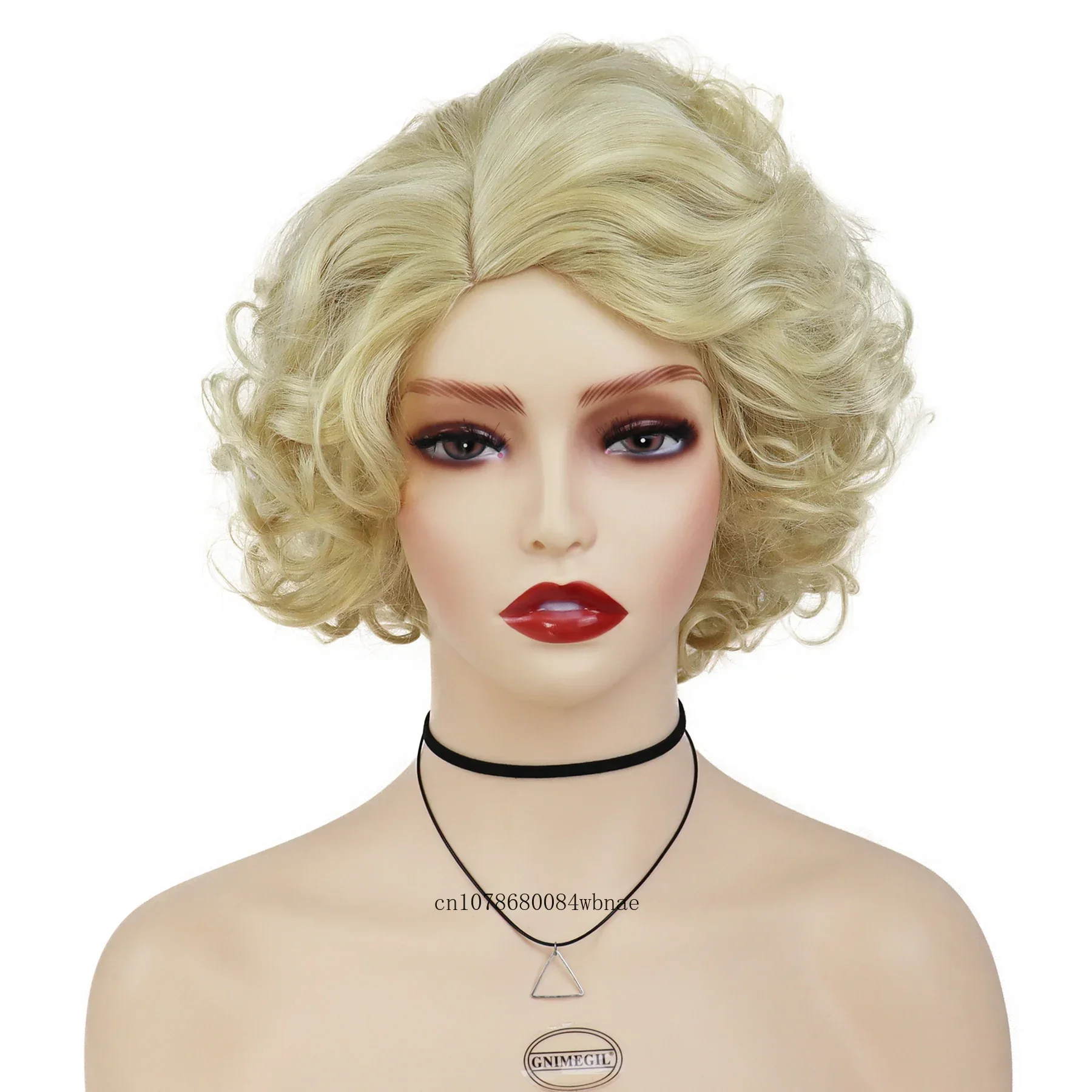 Synthetic Hair Short Curly Blonde Wigs for Women Cosplay Wig Natural Looking Carnival Halloween Costume Fancy Dress Party Wig