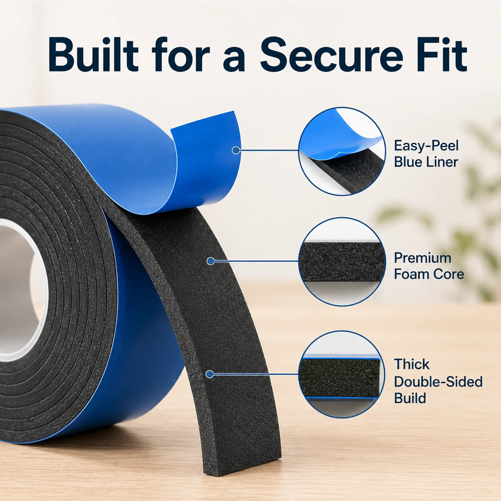 Tesa 6308 Heavy Duty Foam Double Sided Tape Weatherproof Shock Absorb Auto Interior TV Panel Plastic Fixing Mount Adhesive Tape