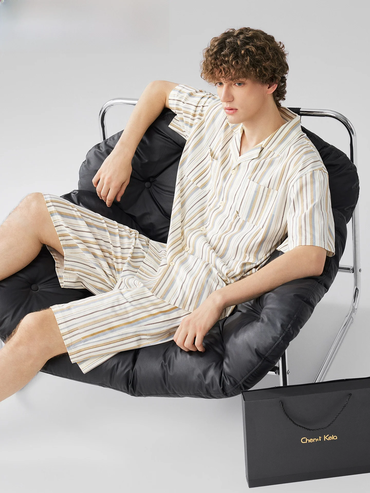 conjunto-de-pijamas-de-verano-2026-para-hombre-algodon-puro-manga-corta-diseno-a-rayas-comodo-transpirable-y-ligero