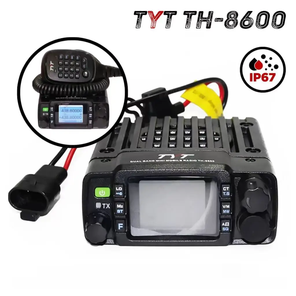 TYT TH-8600 mini 25W dual band TH8600 amateur radio base IP67 waterproof radio car mobile transceiver with free cable