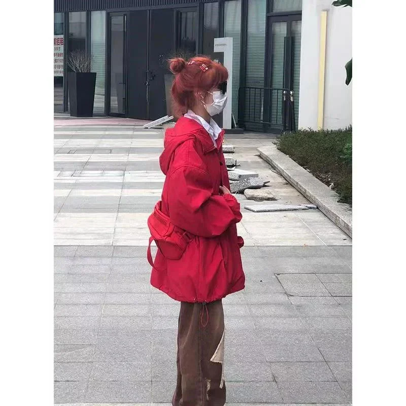 Outdoor Jacket Women's 2025 New Spring and Autumn Minority Function Coat High Street Korean Version Ins Tide Cargo Jacket Simple