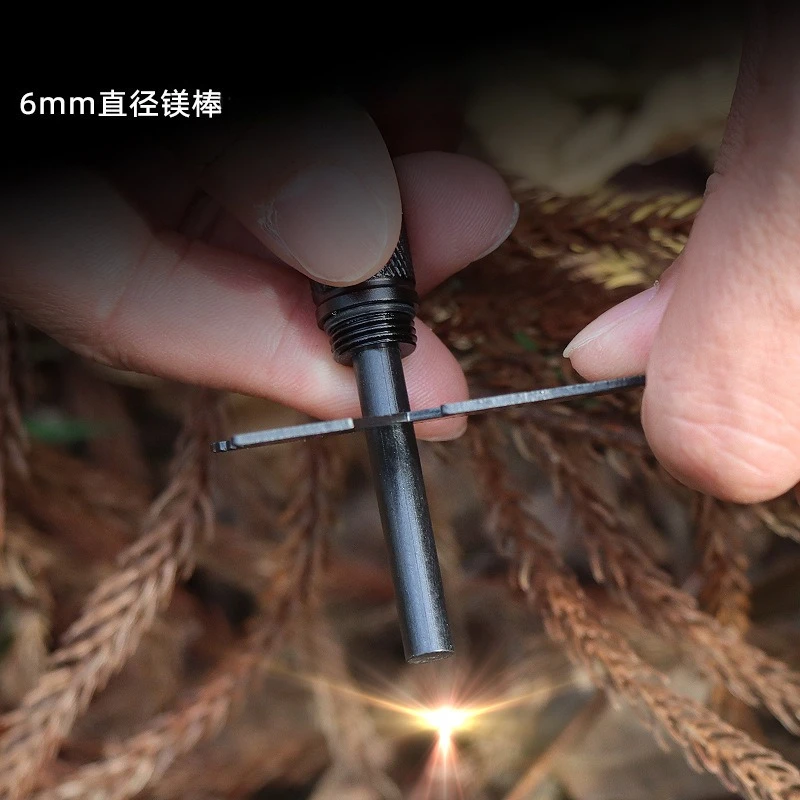 

Outdoor Wilderness Survival Fire Starter - Magnesium Rod Set - Multi-functional Emergency Survival Whistle