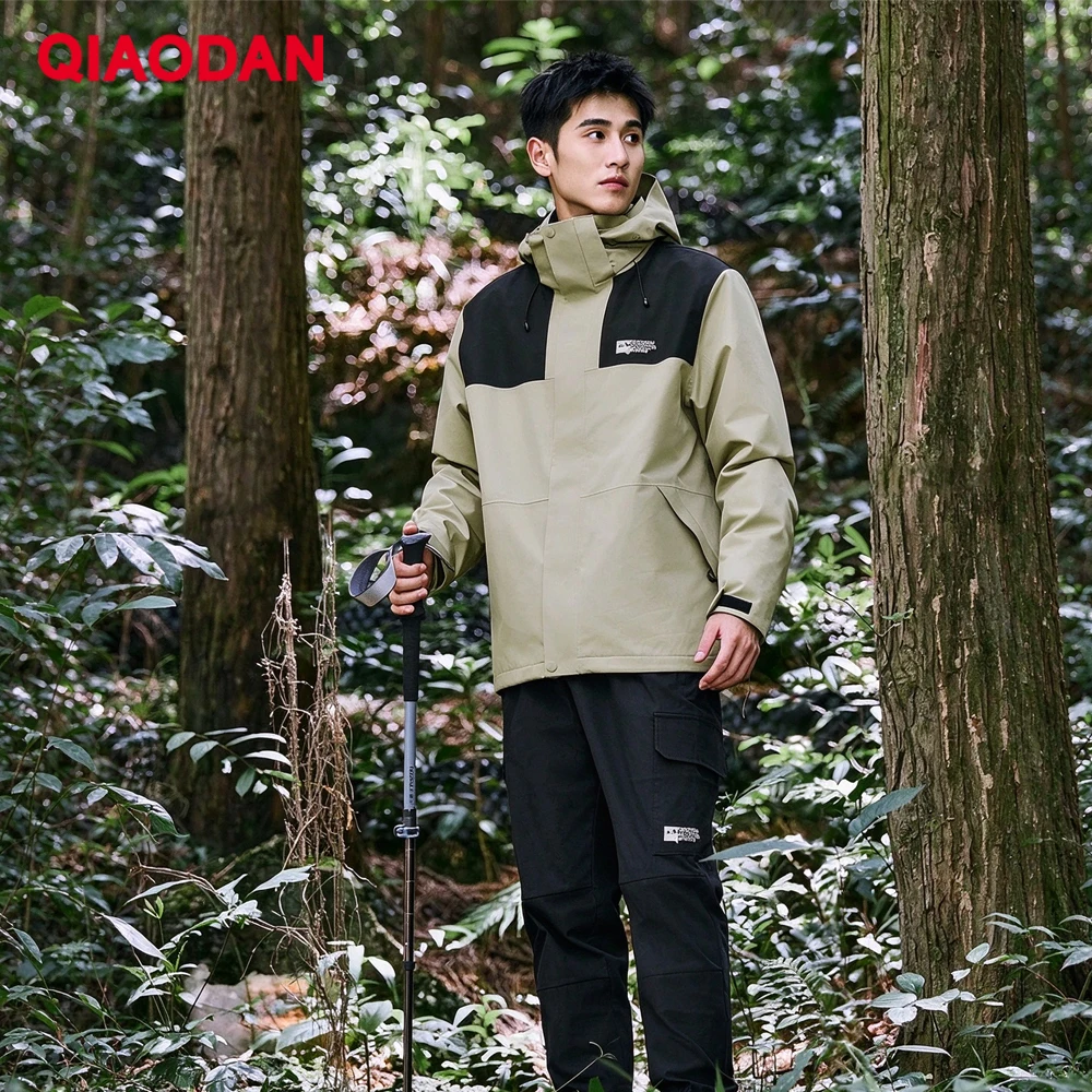 QIAODAN Three-in-one Jacket for Men's Women's Autumn Rainstorm-proof Outdoor Windproof Mountaineering Suit Jacket's XCF33232424R