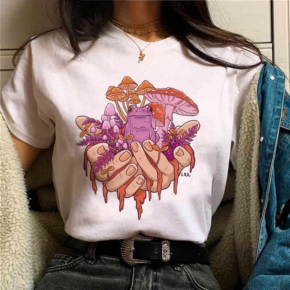 Mushroom t shirt women streetwear comic funny Tee female designer Japanese graphic clothing