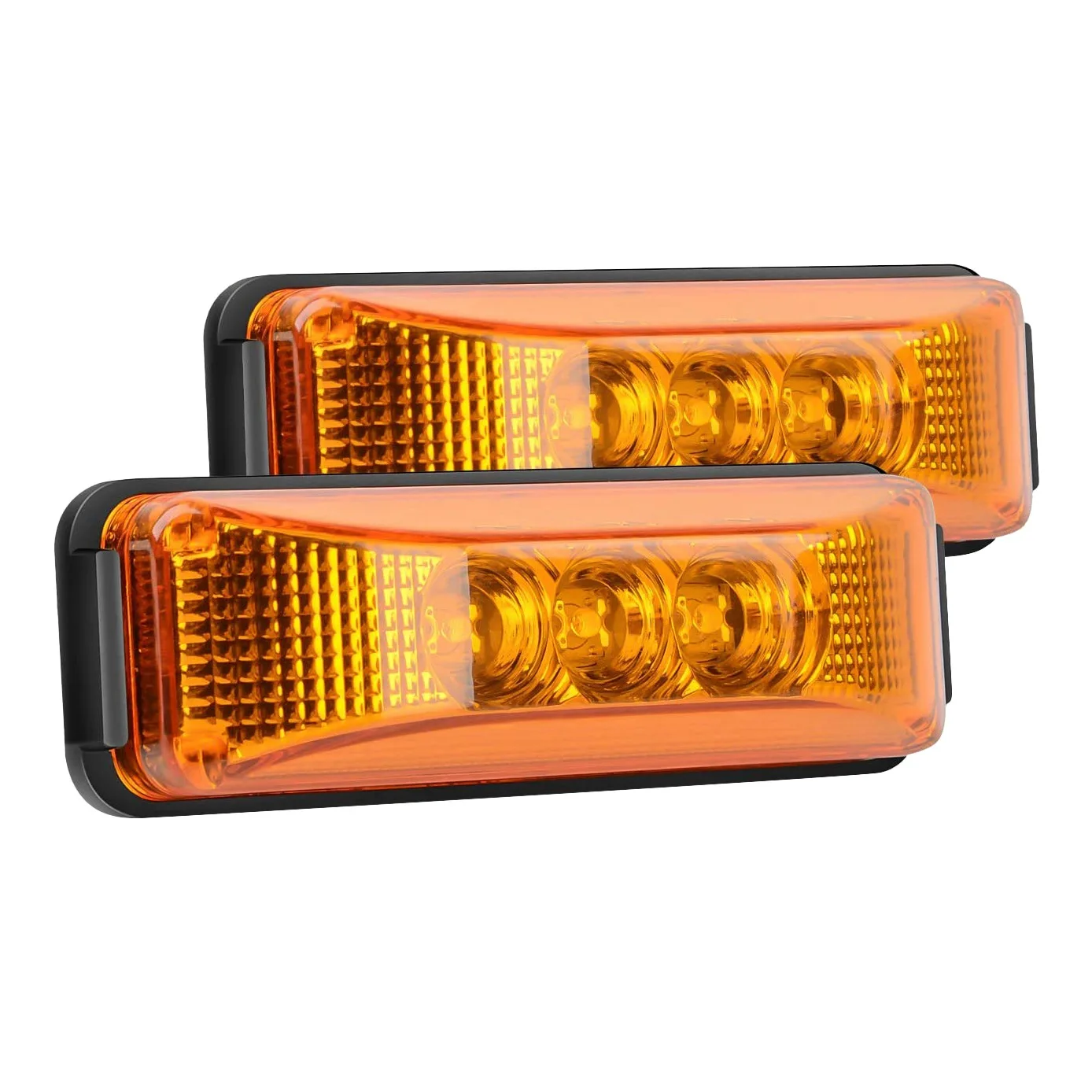 

2PCS 24V 3.9Inch 3 LED Truck Trailer amber Light Front Rear LED Side Marker Lights Clearance Indicator Lamp Waterproof