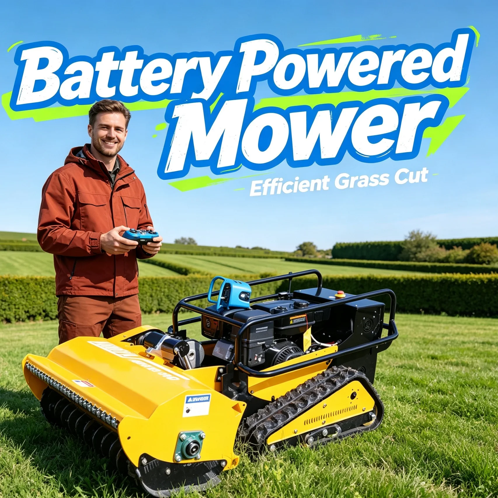 Customized zero turn intelligent lawn mower, tracked lawn mower, single‑cylinder four‑stroke engine, swinging blade and detachab