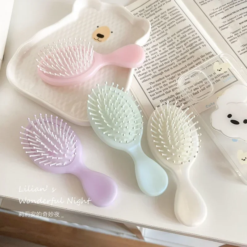 Brosse à cheveux pour petites filles, 1 pièce, simple, mode, couleur unie, peigne à coussin d'air pour enfants, joli outil de soins capillaires