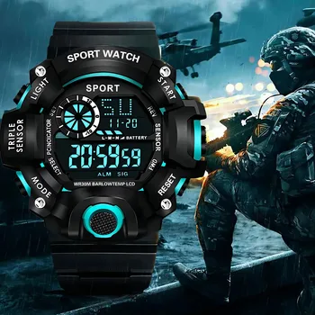 Montre pour hommes de mode sport montre-bracelet électroniqu...