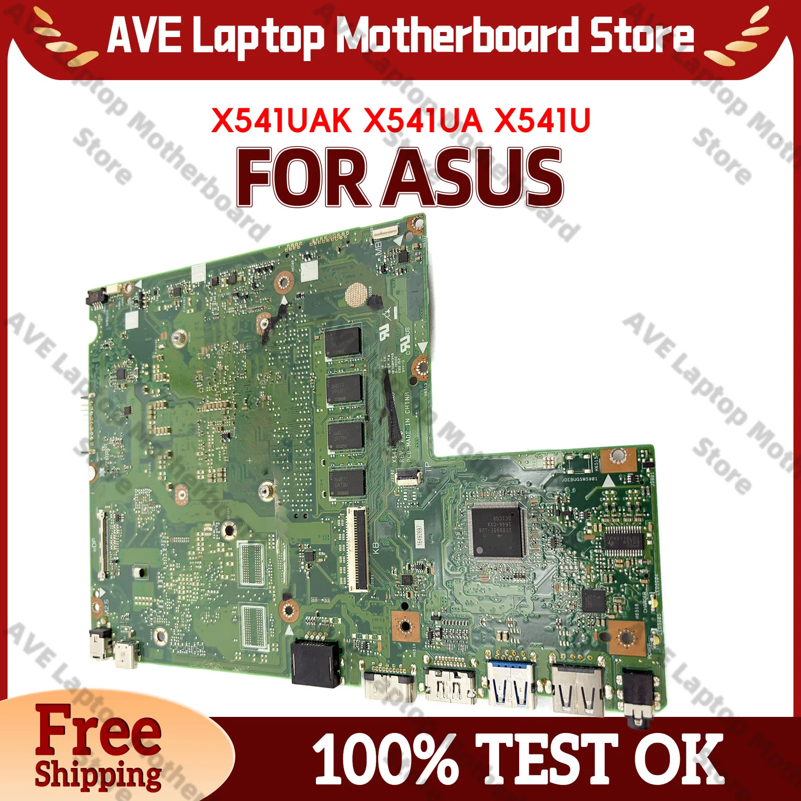 

X541UAK Laptop Motherboard For ASUS X541UAK X541U X541UVK X541UV X541UJ X541UA F541U R541U A541U A541U Mainboard W/ I3 I5 I7 CPU