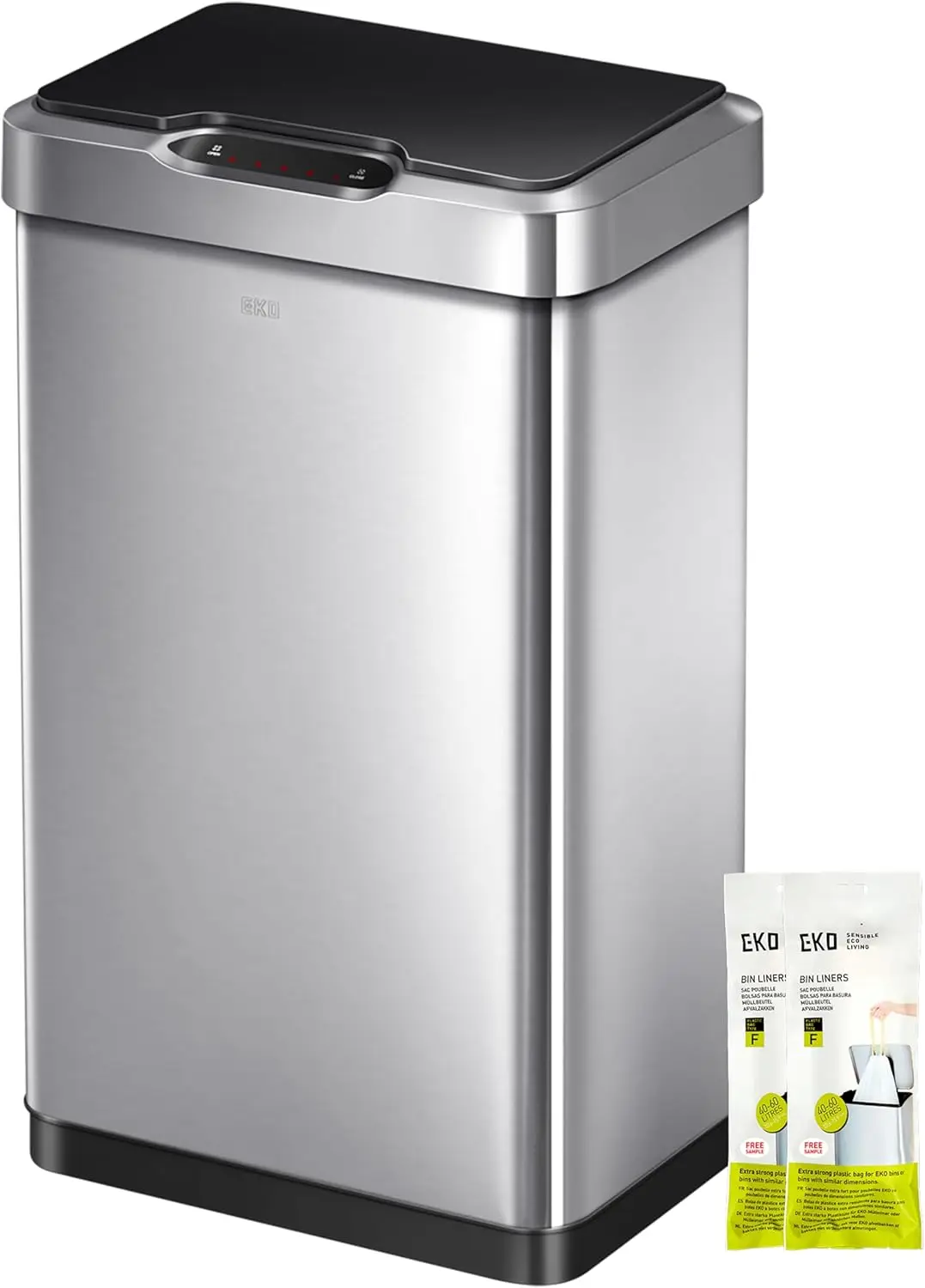 

Mirage-T 50 Liter / 13.2 Gallon Touchless Rectangular Motion Sensor Trash Can, Brushed Stainless Steel Finish