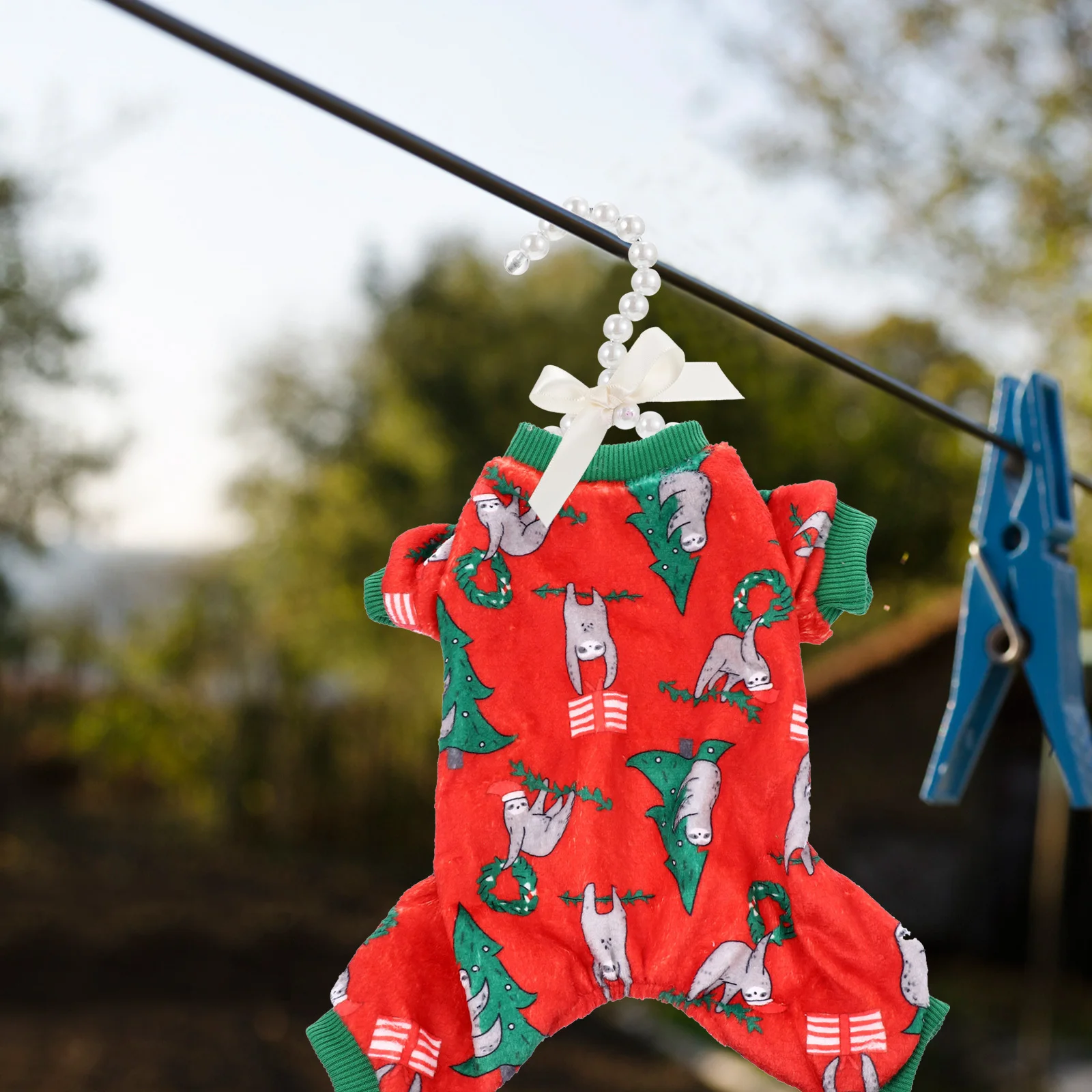 

5Pcs Creative Pet Clothing Hanger Pearl Appearance Bowknot Gift for Pet Lovers Dog Clothes Hanger Dog Clothes Rack