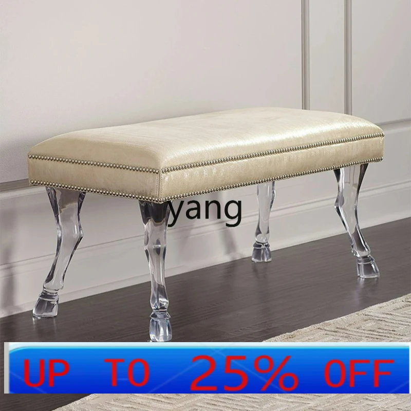 

LTT light luxury acrylic bed end simple modern villa shoe changing stool