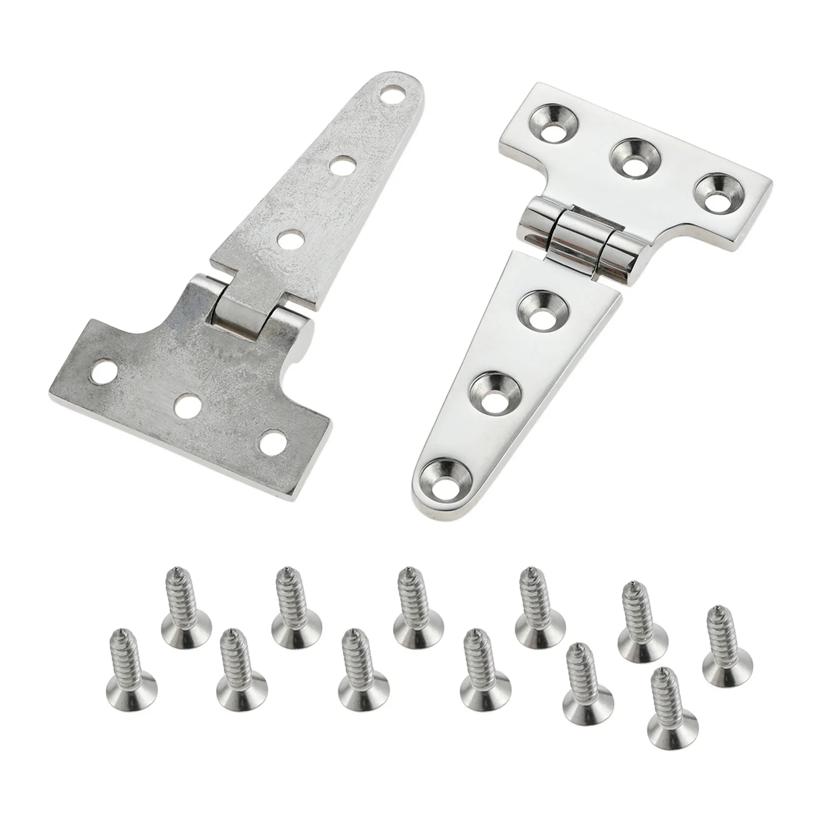 2Pcs Heavy Duty Marine Grade 316 Stainless Steel Boat Door Hatch T Hinges with Screws 8