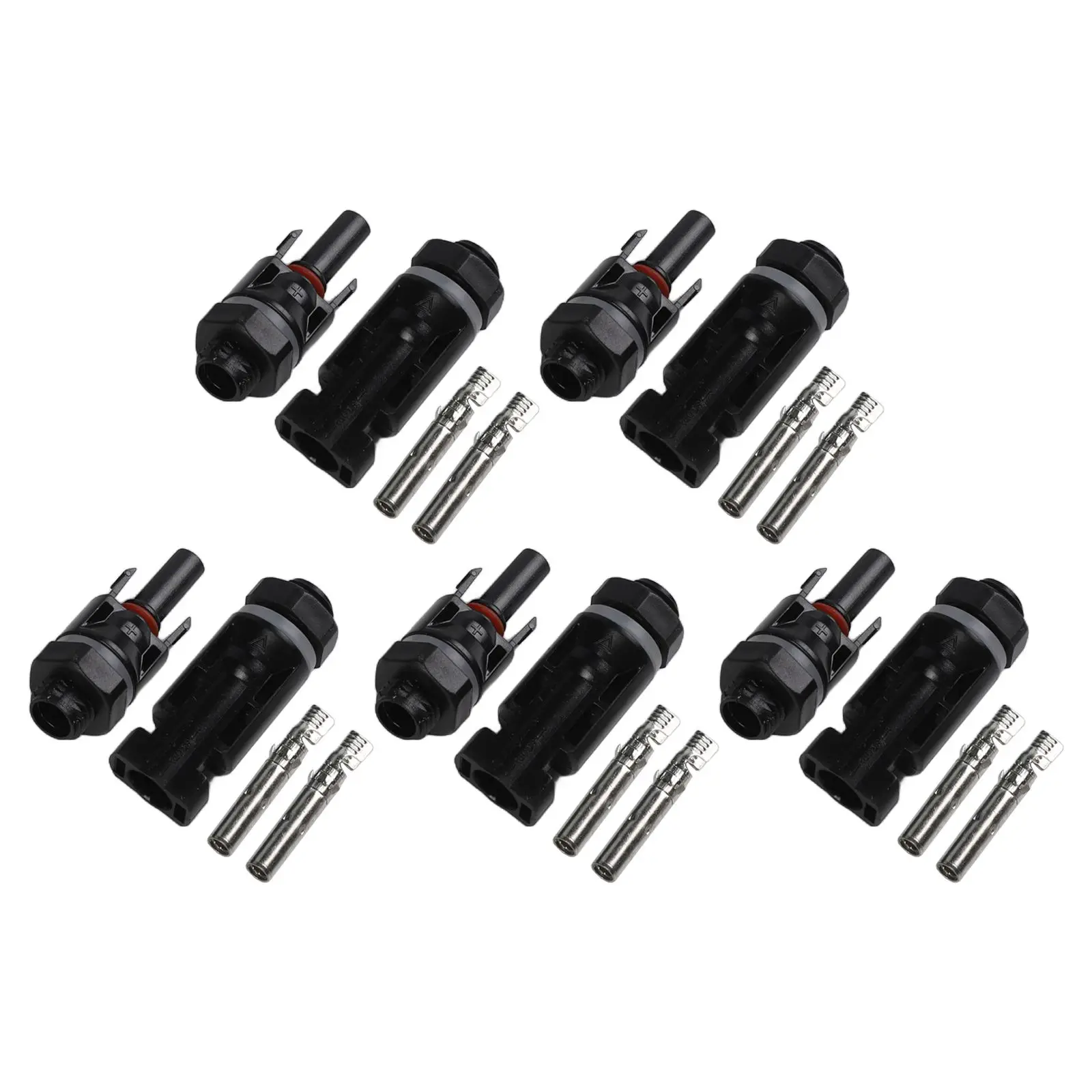 5Pairs Solar Panel Connector for Coupling for Power Distribution Compatible with 2 5mm 4mm 6mm PV Cables IP67 Rated