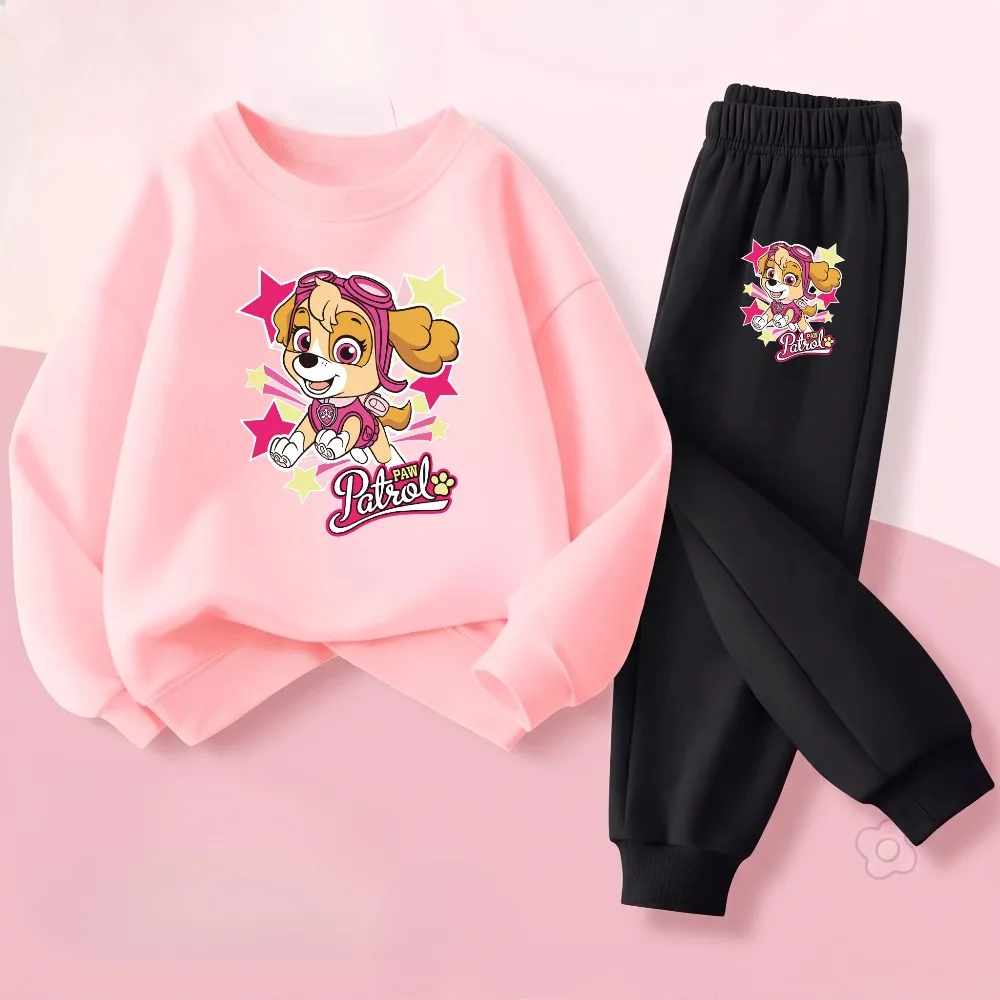 Spring Autumn Baby Girls Hoodies Sets Children's Bbreathable Sport Pullover and Pant Two Piece Suit Kids Sweatsuit PAW Patrol