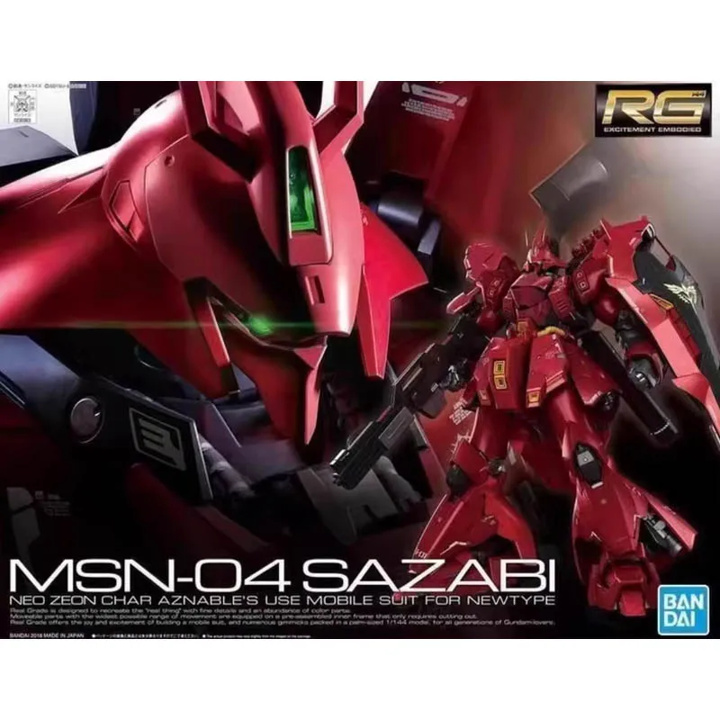 Bandai Genuino MSN-04 SAZABI Gundam RG Anime Figura Robot Periferia Da Collezione Modello di Montaggio Giocattoli Ornamenti Regali Per Bambini Ragazzo