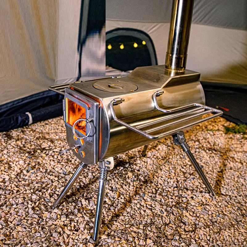 Folding Firewood Stove, Green Stove, Ornamental Stove, Tent, Outdoor, Camping, Household, Indoor Heating Stove