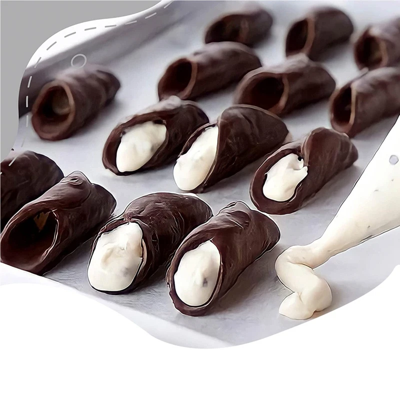 A47U 19PCS Cannoli Tubes Forms Set Stainless Steel Non-Stick Cream Horn Danish Pastry Mold for Shell Cream Roll