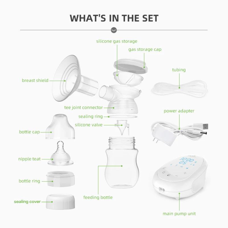 Anly Kiss New Design Silicone Double Side Electric Intelligent Breast Pump Smart Baby Breastfeeding Pump Low Noise Large Suction