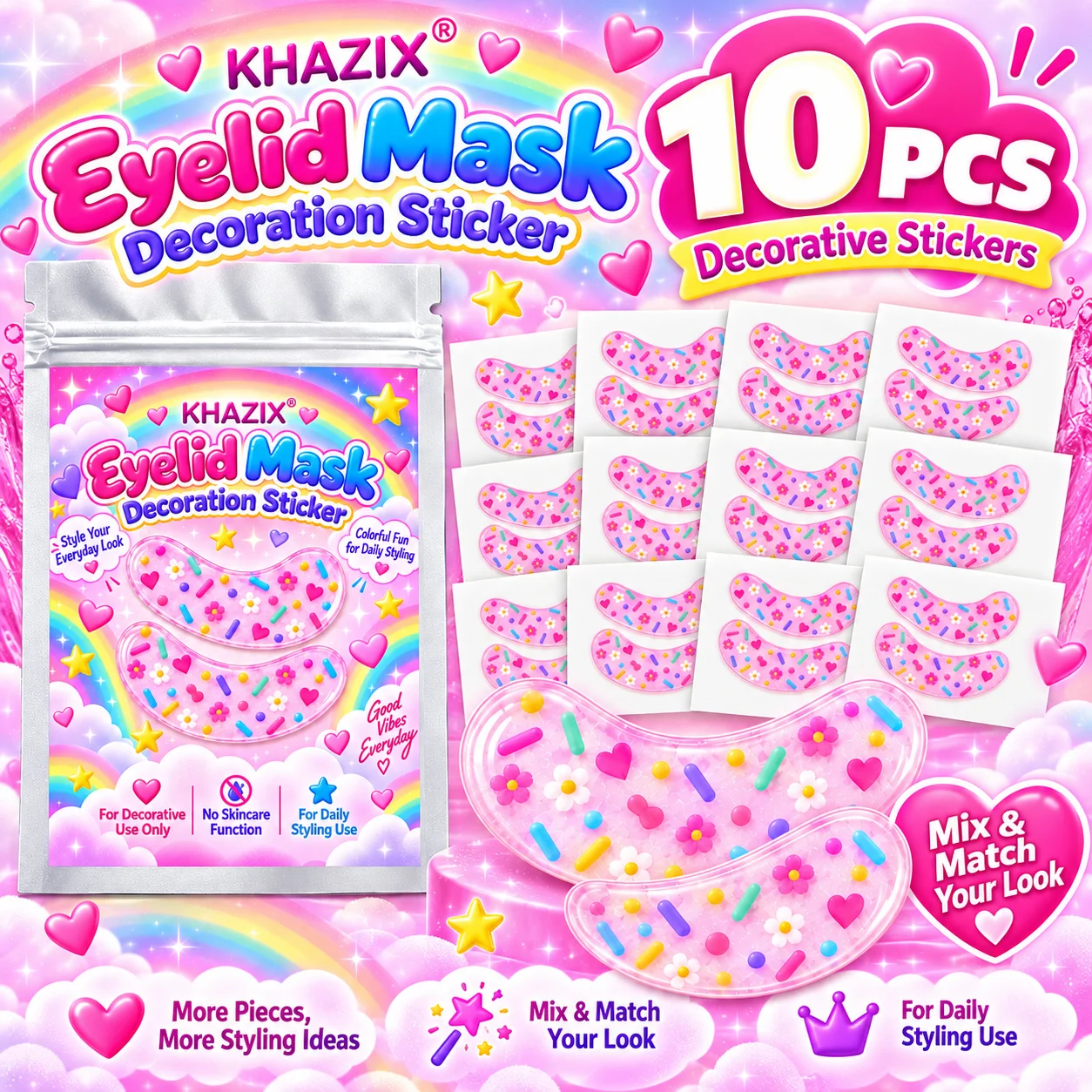 10pcs Eyelid Decoration Sticker 10Pcs