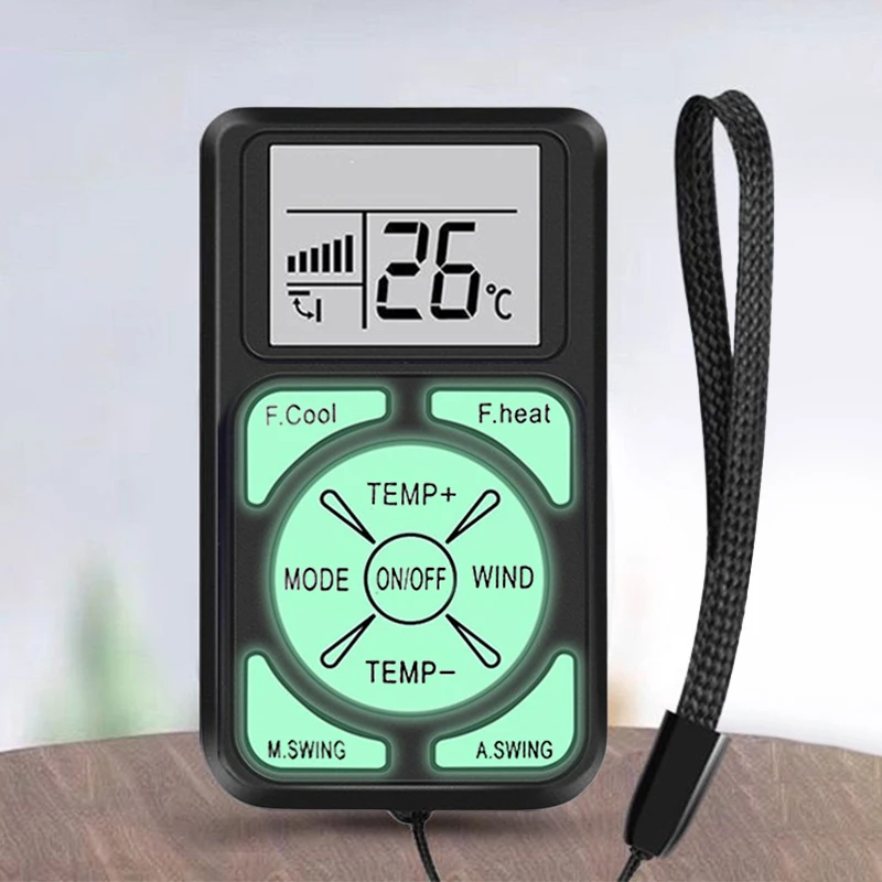 Mini Universal LCD A/C Remote Control Glow In The Dark Compatible With All Major Air Conditioner