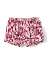 Women Y2k Plaid Shorts Ruffled Elastic Waist Bloomer Shorts Low Rise Cute Boy Bottom Kawaii Lounge Shorts