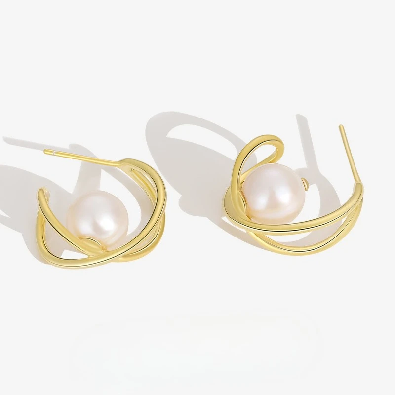 

New S925 Silver, Korean Style, Baroque Style Earrings, Fashionable and Simple Earrings, Earrings, Wedding Jewelry