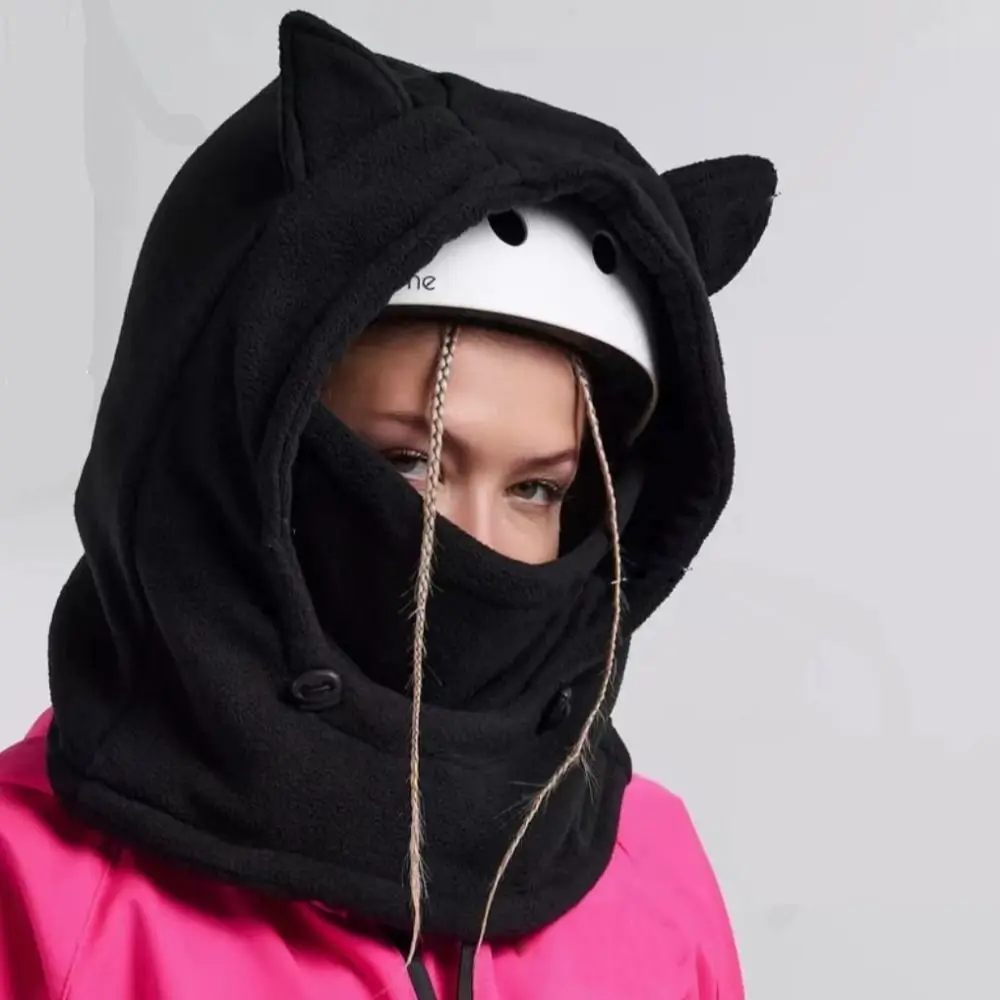 Windproof Ski Balaclava Ear Protection Thermal Cap Motorcycle Helmet Hat Warm Cold Weather Snowboard Hooded Hat Winter Sports