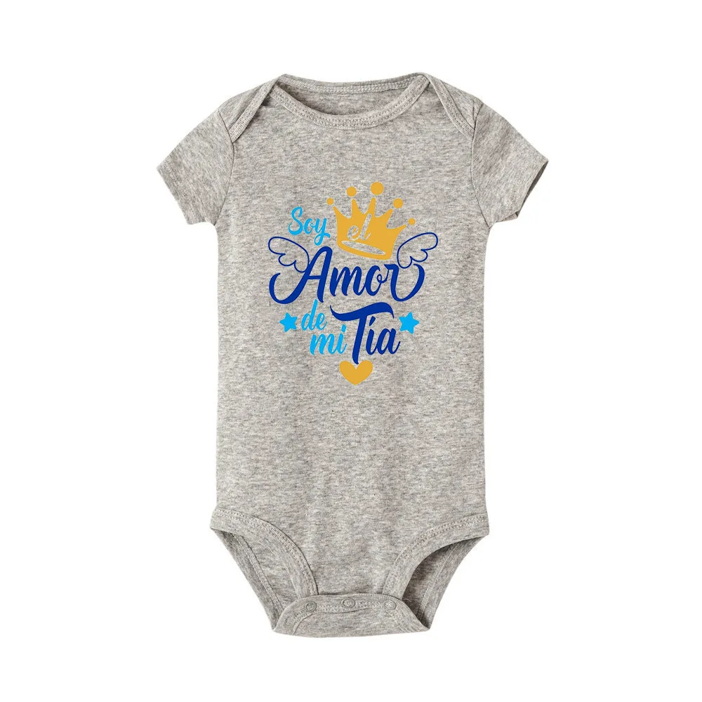 I Am The Love of My Aunt Newborn Baby Summer Bodysuits Infant Body Short Sleeve Baby Jumpsuit Ropa Bebe Baby Boy Girl Clothes