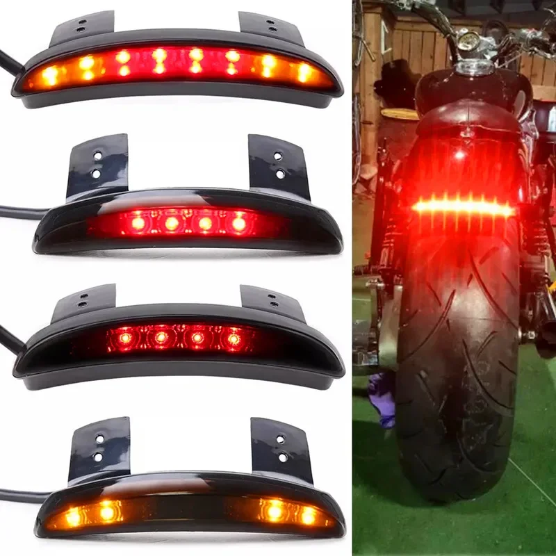 1 szt. Czerwona lampa tylna z krawędzią błotnika i światłem stop do motocykli Harley Breakout Bobber