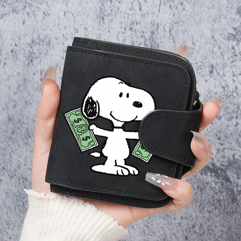 

Кошелек Snoopys для женщин, короткий кошелек с мультяшным принтом, модный держатель для кредитных карт, кошелек для документов, кошелек на молнии, клатч, женский кошелек для монет, подарок