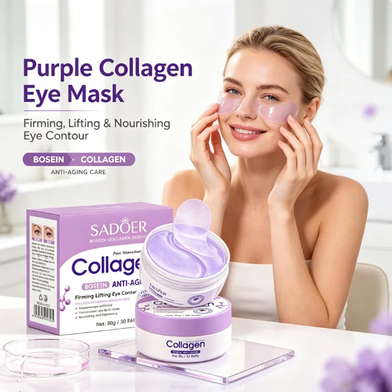 60pcs SADOER Collagen Bosein Hydrogel Eye Patches Firming Lifting Anti-Aging Improve Eye Puffiness Dark Circles Nourish Eye Area